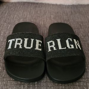 Women's true religion bling slides